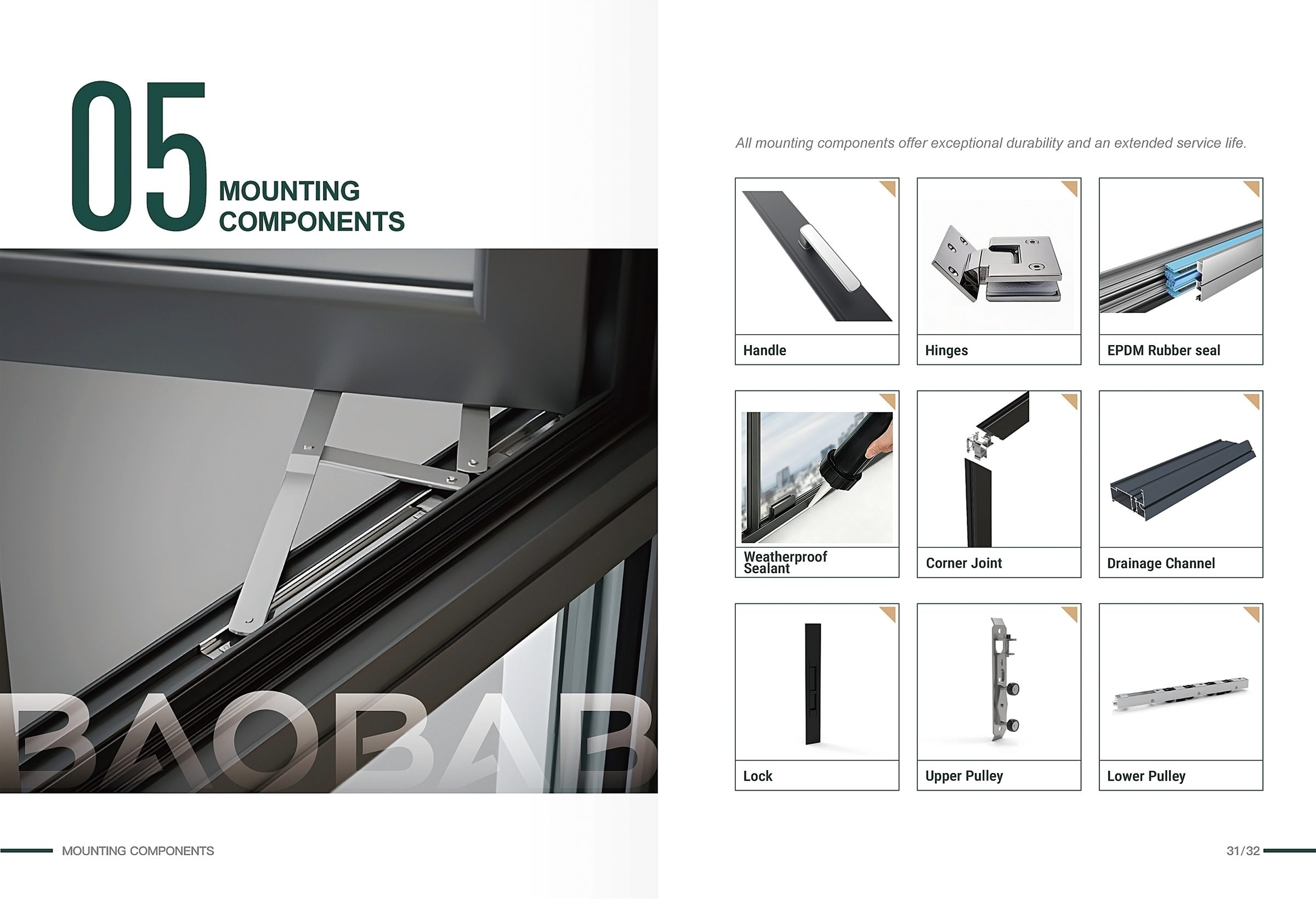 Mounting components catalogue page