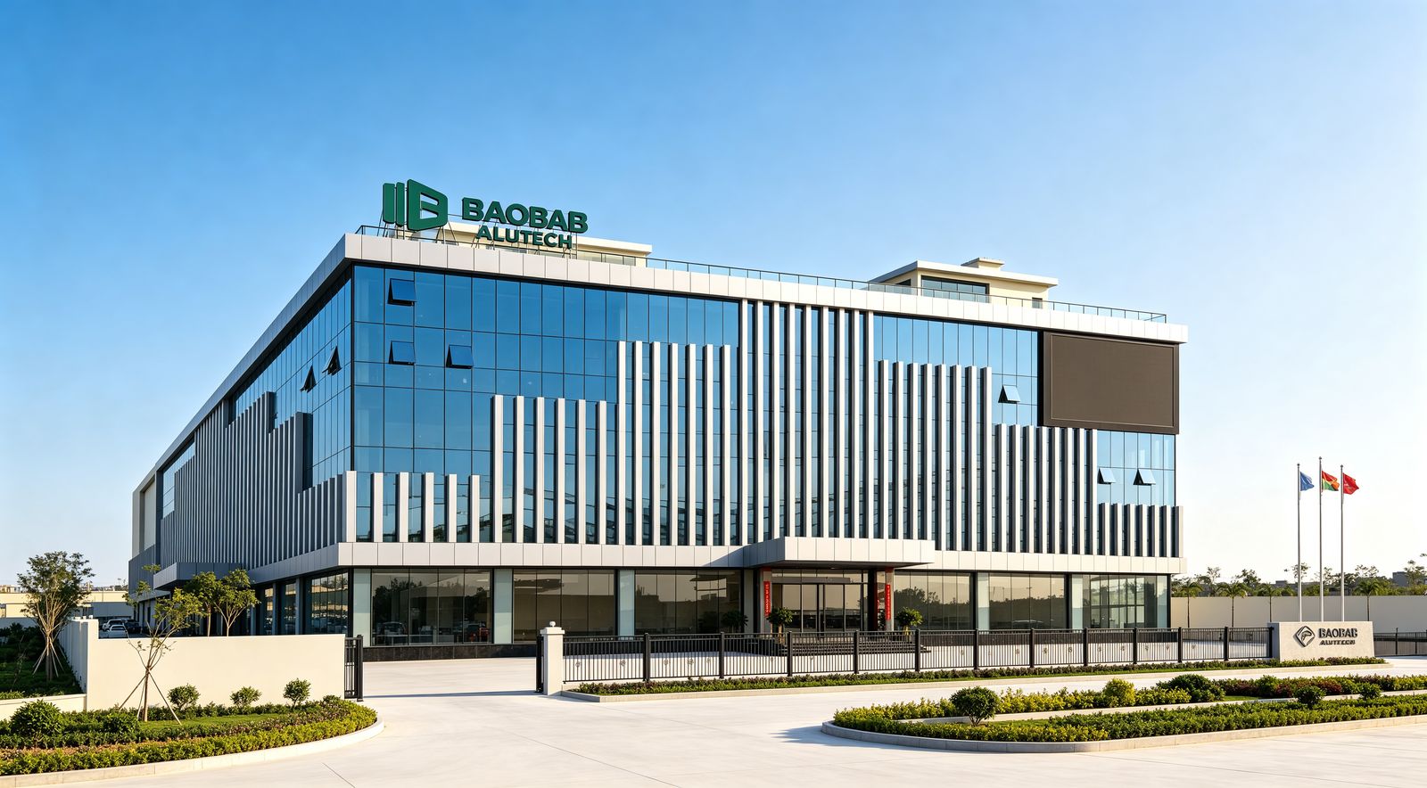 Baobab Alutech headquarters building with curtain wall facade